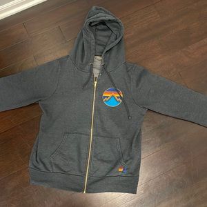 Aviator nation unisex hoodie size large Charcoal (blue grey)